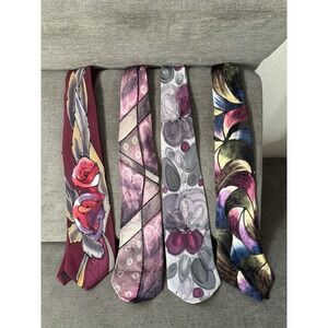 Robert‎ Daskal Chicago Hand Painted Artist Signed 100% Silk Tie Business Lot 4